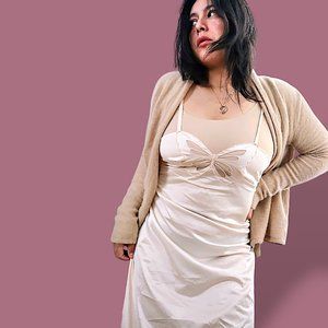 Vintage rare 70s butterfly embroidered slip nightgown Papillon by Paula Carbone